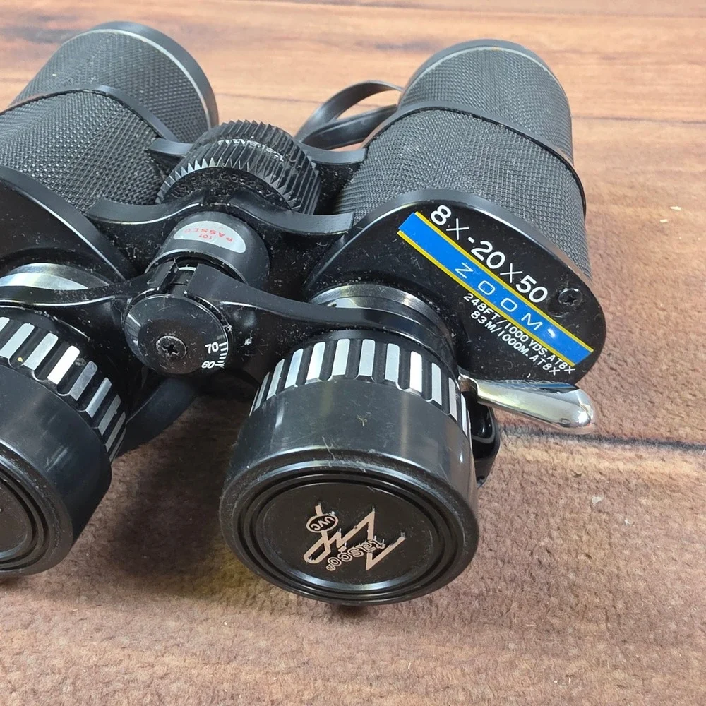 Tasco Zip 108Z Zoom Binoculars Adult OS Black Good 8x-20x50mm Case Caps